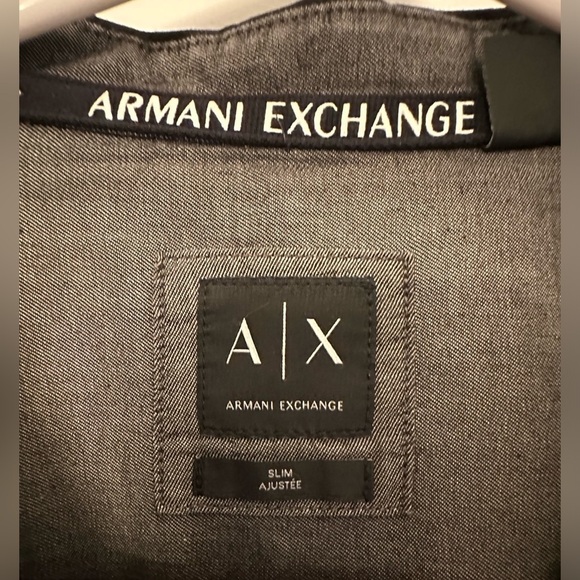 Armani Exchange Men’s Dress Shirt- Size Extra Large- Black w/ Darker Black Trim. - Picture 2 of 6